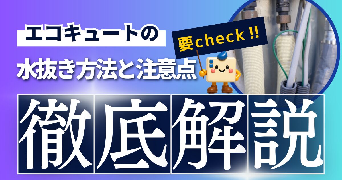 エコキュートの水抜き方法と注意点を徹底解説!