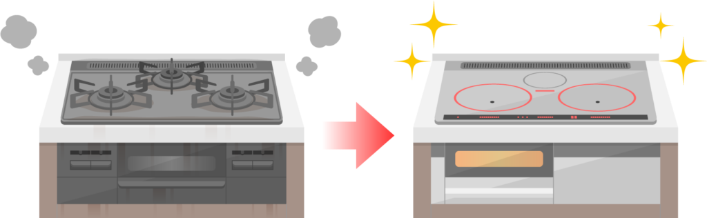 ガス火からIHへ交換！