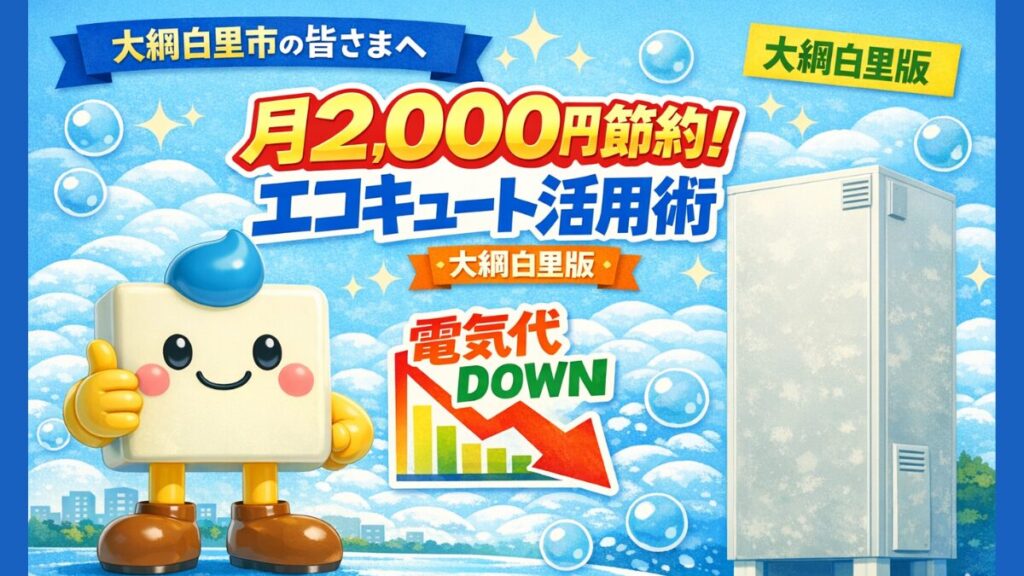 エコキュートの電気代を月2,000円節約する方法｜大網白里版アイキャッチ画像