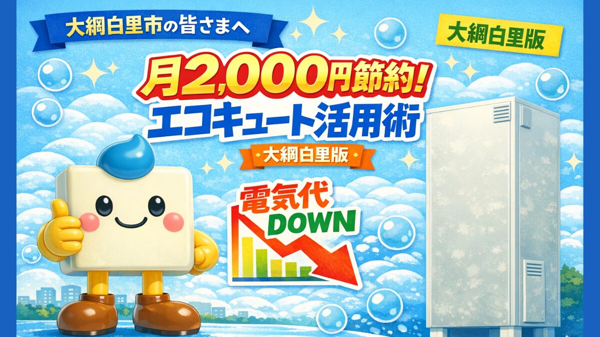 エコキュートの電気代を月2,000円節約する方法｜大網白里版アイキャッチ画像