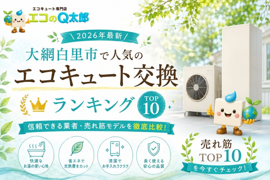 大網白里市で人気のエコキュート交換ランキング2026年版|エコのQ太郎が紹介する売れ筋モデルTOP10