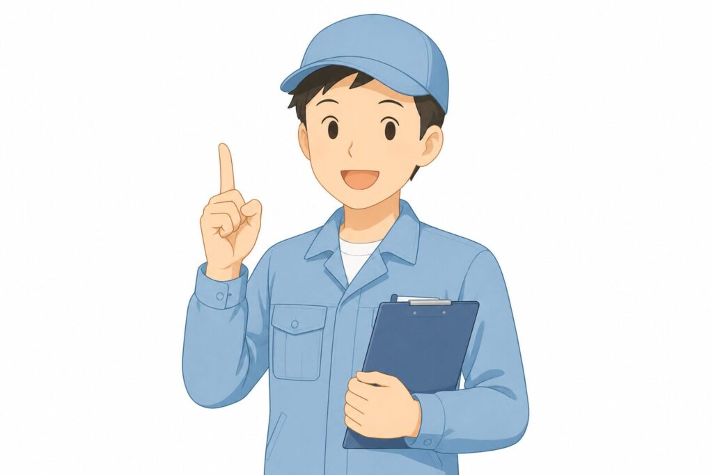 エコキュートの専門スタッフをイメージしたイラスト