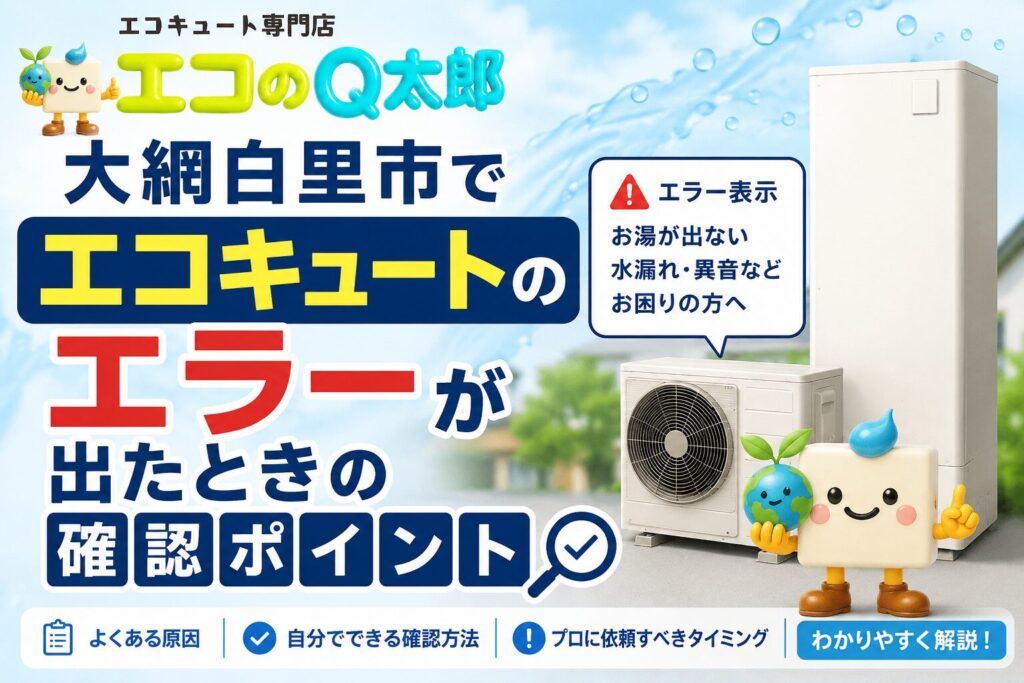 大網白里市でエコキュートのエラーが出たときの確認ポイント｜お湯が出ない・水漏れ・異音などの対処法を解説