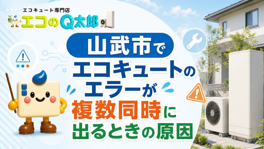山武市でエコキュートのエラーが複数同時に出るときの原因を解説するブログのアイキャッチ画像