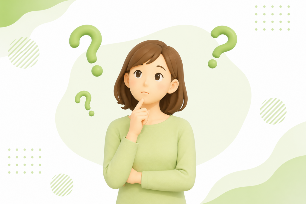 エコキュートに関するよくある質問をイメージした女性のイラスト